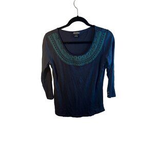 Lucky Brand women's blue top with cute collar size M
